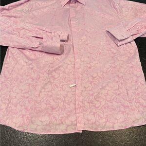 Ted Baker Light Pink Floral Jacquard Dress Shirt
